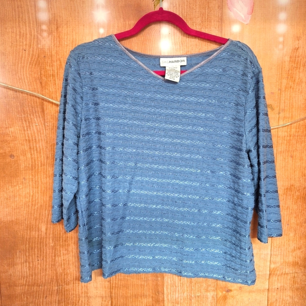 Sag harbor size large blue top